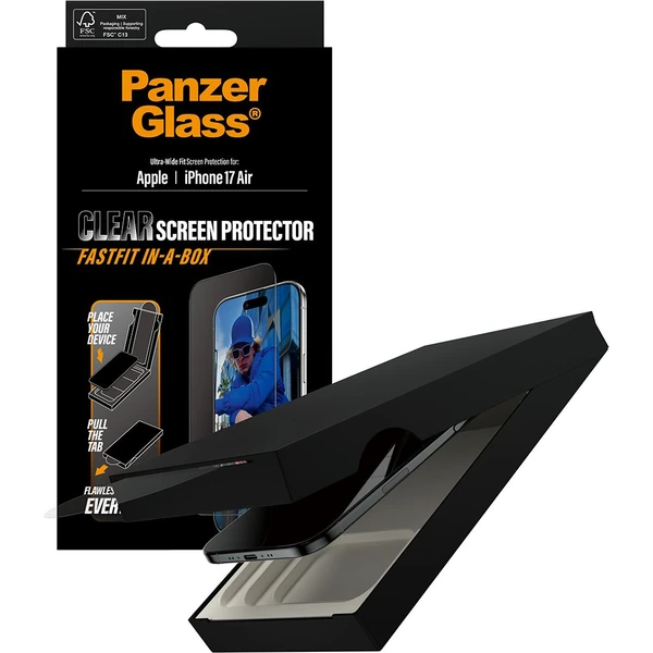 PanzerGlass® Ultra-Wide Fit sklo Apple iPhone Air s bezprašným aplikačním boxem - Ochranné folie a skla - Obrázek X3KH000K01