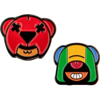 Set odznáčků Brawl Stars - Nita & Leon - Odznáčky a placky