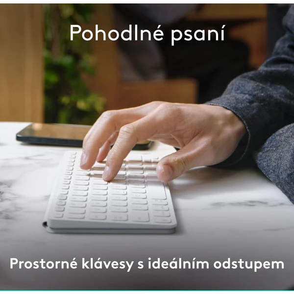 Logitech Keys to go 2 bezdrátová US klávesnice šedá - Klávesnice - Obrázek X445000J01