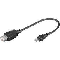 PremiumCord USB-A/Mini USB-B redukce 0,2m černá - Kabely a redukce