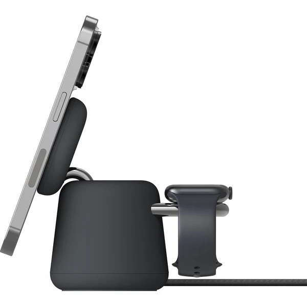 Belkin BOOST CHARGE™ PRO Qi2 15W 2v1 Nabíjecí MagSafe stojánek pro iPhone/Apple Watch/AirPods tmavě  - Nabíječky - Obrázek X4ZM000K01