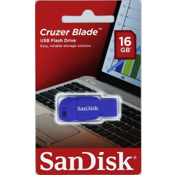 SanDisk Cruzer Blade USB 2.0 flash disk 16GB modrý - Flashdisky - Obrázek X532000J01