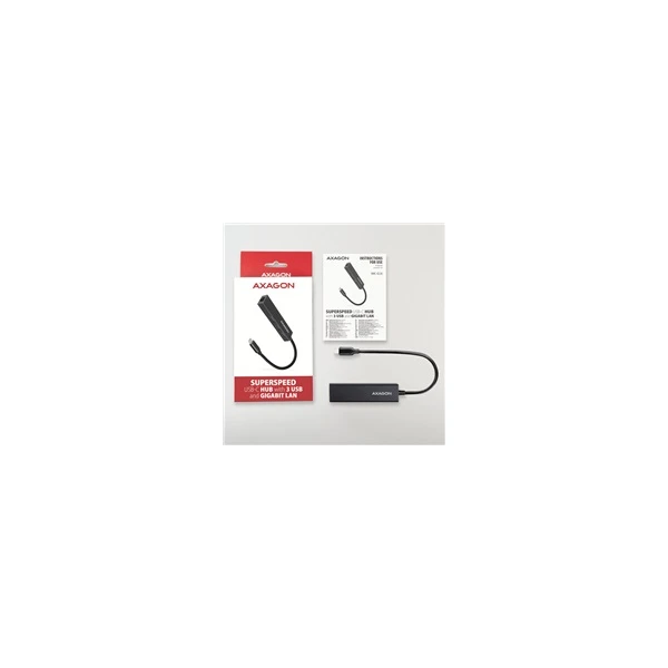 AXAGON USB a Ethernet HUB USB-C kovový - USB huby - Obrázek X660700301