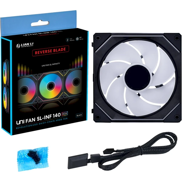 Lian Li UNI SL-INF 140 ARGB Reverse Blade PWM 140mm černý - Ventilátory pro PC - Obrázek X6SC000J01