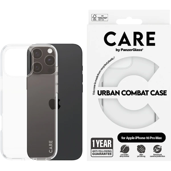 PanzerGlass® CARE kryt Apple iPhone 16 Pro Max Urban Combat čirý - Pouzdra - Obrázek X708000P01