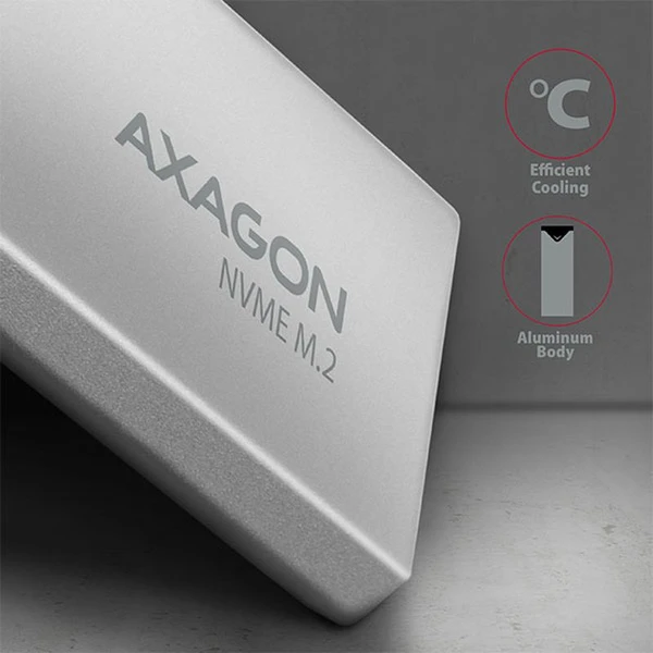 AXAGON EEM2UG2 USBC 3.2 Gen 2 M.2 NVMe SSD kovový box délka 42 až 80 mm - Externí boxy - Obrázek X77HF00101