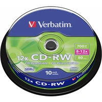 VERBATIM CD-RW(10 ks)Spindle/8x-12x/High Speed/DLP/700MB - Optické disky
