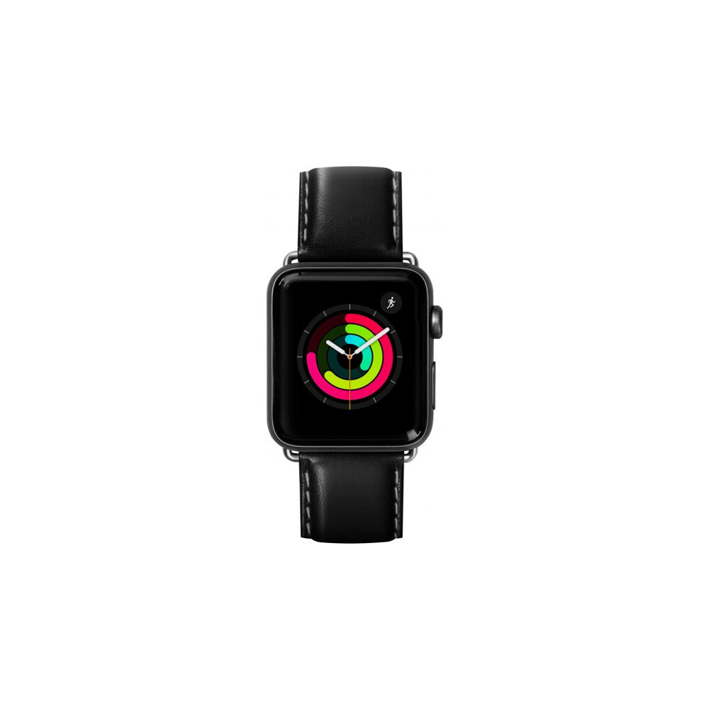 LAUT Oxford kožený řemínek na Apple Watch 42/44 mm černý