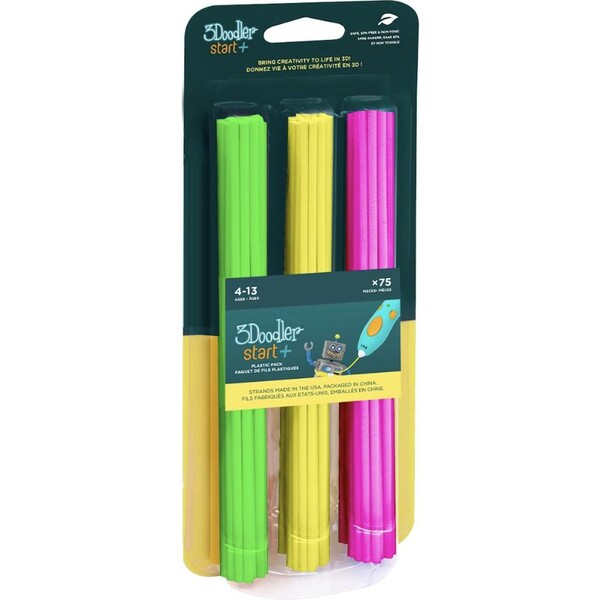 3Doodler náplň ECO-PCL pro 3D pero Start+ 75ks - Neon (zelená, žlutá, růžová)