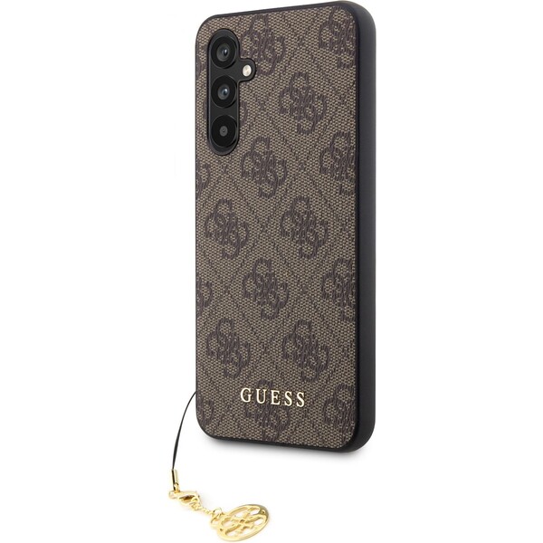Pouzdro Guess 4G Charms na Samsung A54 5G hnědé Hnědá