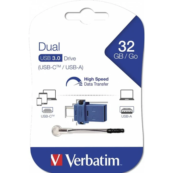 VERBATIM Flash Disk 32GB Store 'n' Go USB 3.0/USB-C modrý - Flashdisky - Obrázek X8R2000P01
