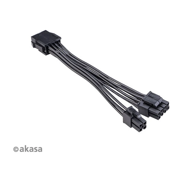Akasa napájecí redukce 8-pin na 8+4-pin, 15cm, černý - Kabely a redukce - Obrázek XA4X600301