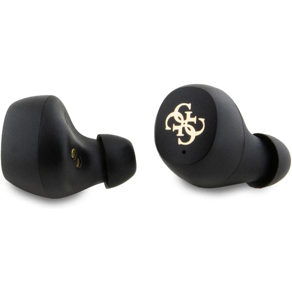 Guess True Wireless 4G PU Metal Logo BT5.3 Stereo Earphones černé - Sluchátka - Obrázek XA52000N01