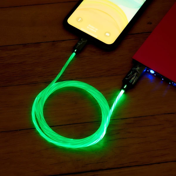 Lazerbuilt Harry Potter - Patronus USB-A/USB-C svítící napájecí kabel 10W 1,2m zelený - Kabely a redukce - Obrázek XA7H000K01