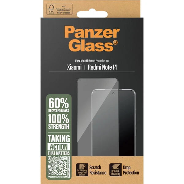 PanzerGlass® Ultra-Wide Fit sklo Xiaomi Redmi Note 14 - Ochranné folie a skla - Obrázek XBUC000K01