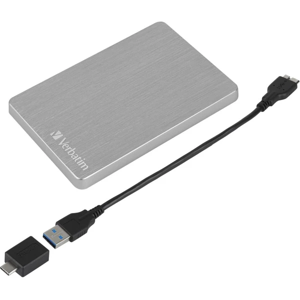 VERBATIM Store 'n' Go HDD 1TB USB 3.2/USB-C Gen 1 ALU Slim stříbrný - Pevné disky - Obrázek XCL8700301