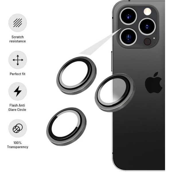 FIXED Camera Glass ochranná skla Apple iPhone 15 Pro/15 Pro Max stříbrná - Ochranné folie a skla - Obrázek XD1S100501