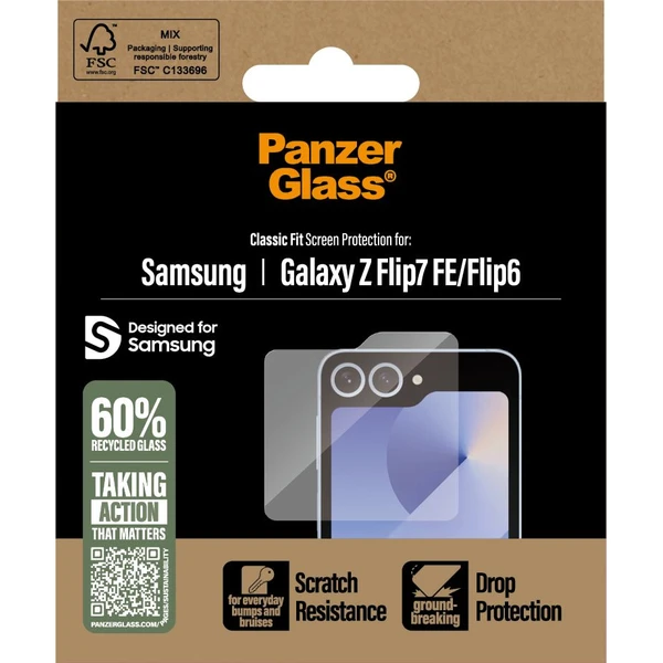 PanzerGlass® Ultra-Wide Fit Samsung Galaxy Z Flip7 FE/Z Flip6 - Ochranné folie a skla - Obrázek XESF000K01