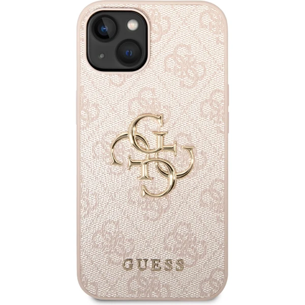 Guess PU 4G Metal Logo kryt iPhone 14 růžový - Pouzdra - Obrázek XFUF100501