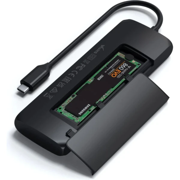 Satechi Aluminium USB-C Hybrid Multiport adaptér černý - USB huby - Obrázek XG6NF00101