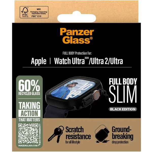 PanzerGlass® Apple Watch Ultra 3/2/1 tenký černý kryt s ochranným sklem - Pouzdra - Obrázek XGWA000L01