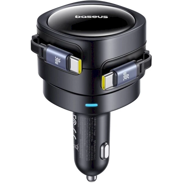 Baseus Enjoyment Max nabíječka do auta s kabely USB-C+USB-C 60W černá - Nabíječky - Obrázek XI4K000K01