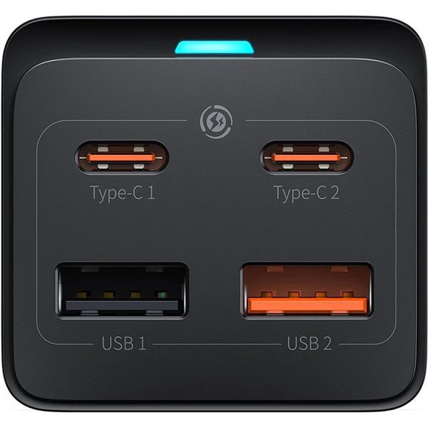 Baseus GaN3 Pro rychlonabíječka 2x USB-C, 2x USB + AC 65W černá - Nabíječky - Obrázek XIGE000L01