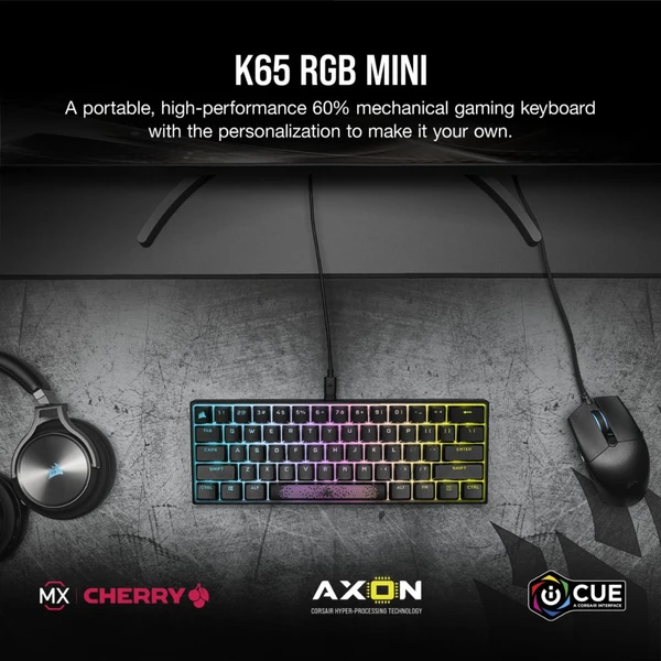 Corsair K65 RGB Mini Cherry MX Speed US - Klávesnice - Obrázek XJKE100501