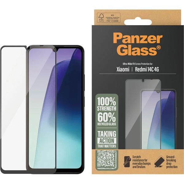 PanzerGlass® Ultra-Wide Fit sklo Xiaomi 14c/Poco C75 černé - Ochranné folie a skla - Obrázek XJPE000N01
