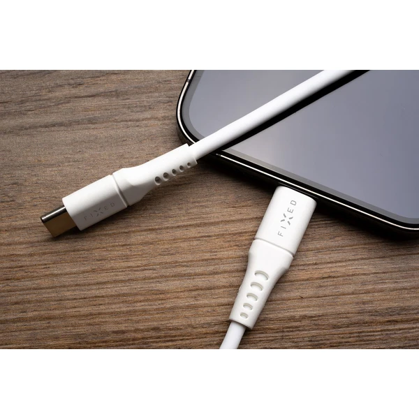 FIXED Liquid silicone USB-C/Lightning napájecí kabel 60W 2m bílý - Kabely a redukce - Obrázek XJS1000601