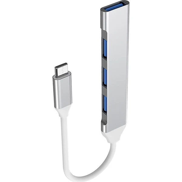 PremiumCord 4v1 USB-C Hub stříbrný - USB huby - Obrázek XL4L000K01