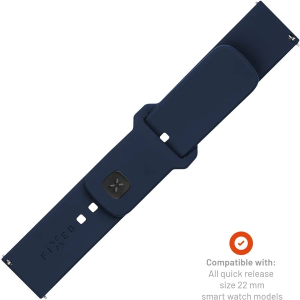 FIXED set silikonových řemínků s Quick Release 22mm pro smartwatch modrý - Řemínky - Obrázek XLM2000O01