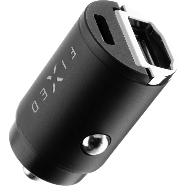 FIXED Mini autonabíječka s USB-C/USB-A, PD a QC 3.0, 30W, černá - Nabíječky - Obrázek XLVW600301