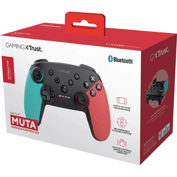 Trust GXT1246B Muta bezdrátový herní ovladač modrý/červený (Switch) - Herní ovladače - Obrázek XMFE000K01