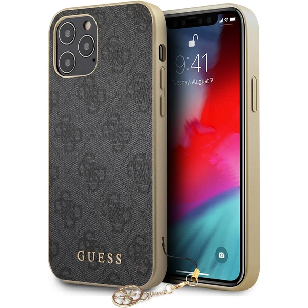 Guess 4G Charms kryt iPhone 12/12 Pro 6.1" šedý - Pouzdra - Obrázek XPRN500301