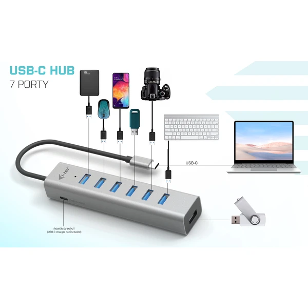 i-tec USB-C Charging Metal HUB 7 Port - USB huby - Obrázek XPUG100501