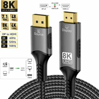PremiumCord DisplayPort 1.4/HDMI 2.1 kabel 8K 2m černý - Kabely a redukce