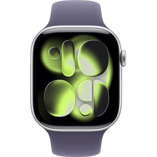 Apple Watch Series 11 (46mm) Stříbrný hliník s mlžně fialovým sportovním řemínkem M/L - Chytré hodinky - Obrázek XQNH000K01