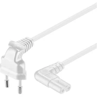 PremiumCord napájecí kabel s vidlicí k magnetofonu se zahnutými konektory 230V 3m bílý - Kabely a redukce