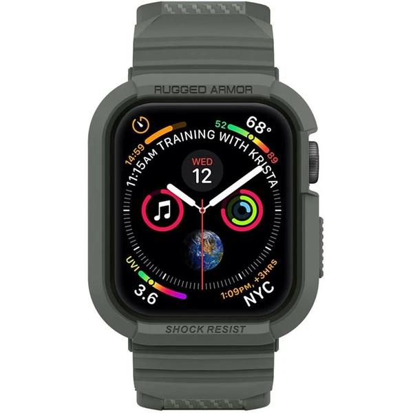 Spigen Rugged Armor Pro řemínek s pouzdrem Apple Watch 44/45mm zelený - Řemínky - Obrázek XSPJF00101