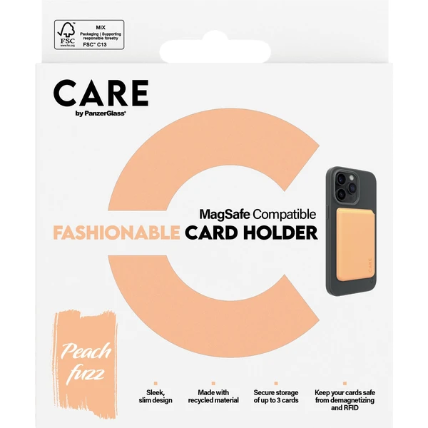 PanzerGlass® CARE Apple MagSafe RFID CardHolder pouzdro na platební karty broskvové - Peněženky - Obrázek XSQB000K01