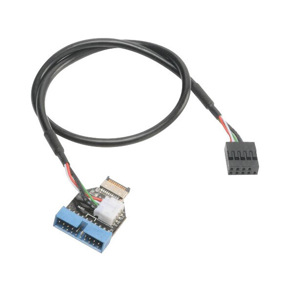 Akasa AK-CBUB38-40BK, interní MB adaptér USB3.1/USB3.1(19pin)