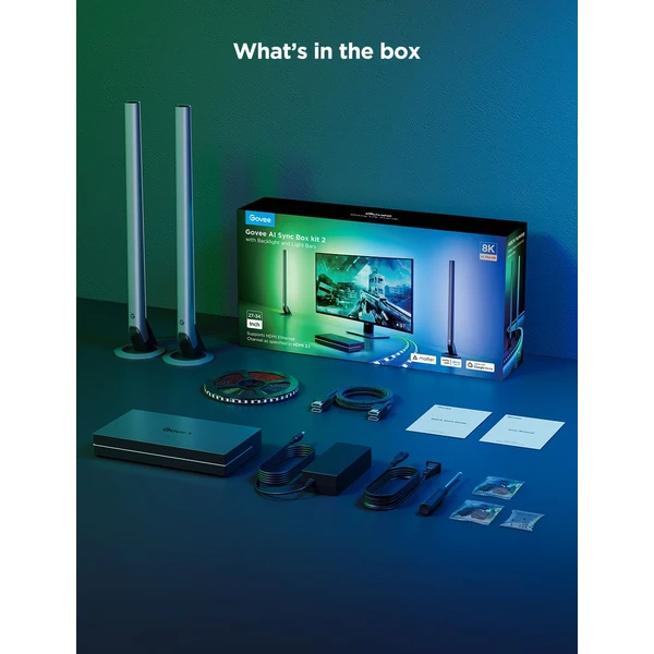 Govee AI Sync Box Kit 2 Smart sada PC osvětlení 27-34" + LED panely - Chytrá osvětlení - Obrázek XU3L000K01