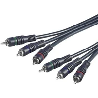 PremiumCord HQ 3x Cinch/3x Cinch kabel 2m černý - Kabely a redukce