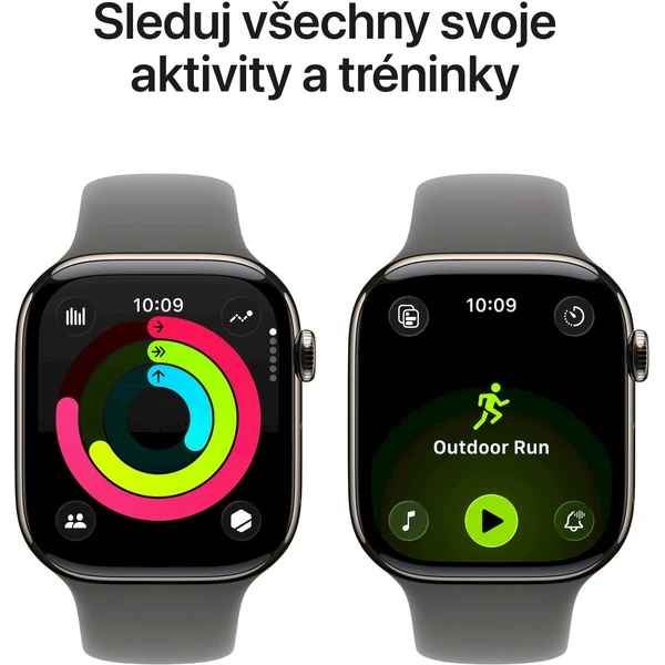 Apple Watch Series 11 Cellular (46mm) Přírodní titan se skálově šedým sportovním řemínkem M/L (Další) - Chytré hodinky - Obrázek XWRH000K01