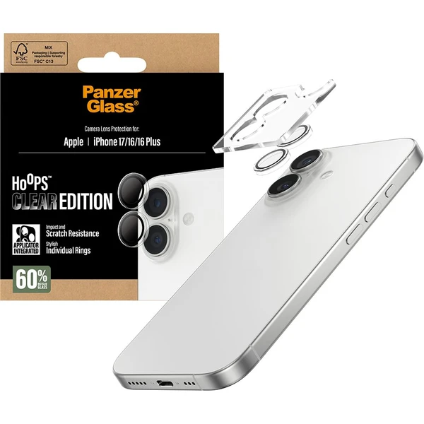 PanzerGlass® Hoops skla Apple iPhone 17/16/16 Plus čiré - Ochranné folie a skla - Obrázek XXEH000K01
