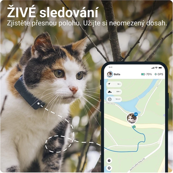 Tractive GPS CAT Mini tracker polohy a aktivity pro kočky tmavě modrý - GPS moduly - Obrázek XXX2000701
