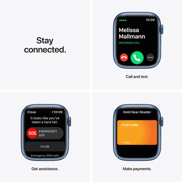 Apple Watch Series 7 Cellular 45mm modrý hliník s modrým sportovním řemínkem (Další) - Chytré hodinky - Obrázek XXZZ000501