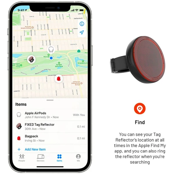 FIXED Tag Reflector Smart Tracker lokátor na kolo s podporou Apple Find My černý - Lokátory - Obrázek XYM5000J01