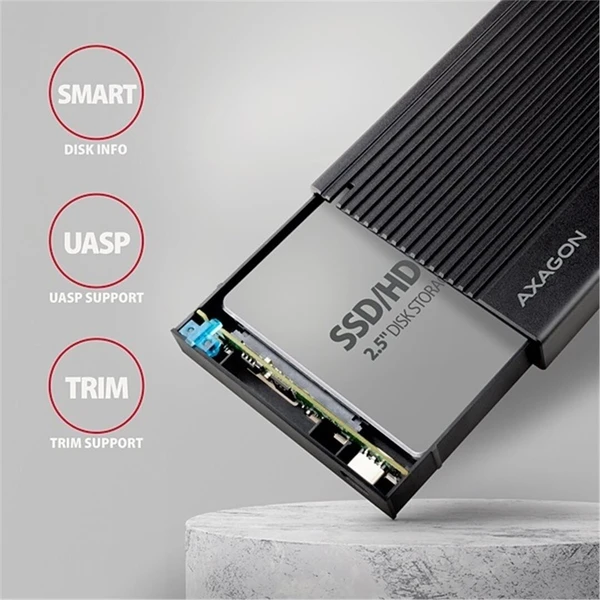 AXAGON EE25-GTR RIBBED externí box pro 2,5“ disk - Externí boxy - Obrázek XYS6000701